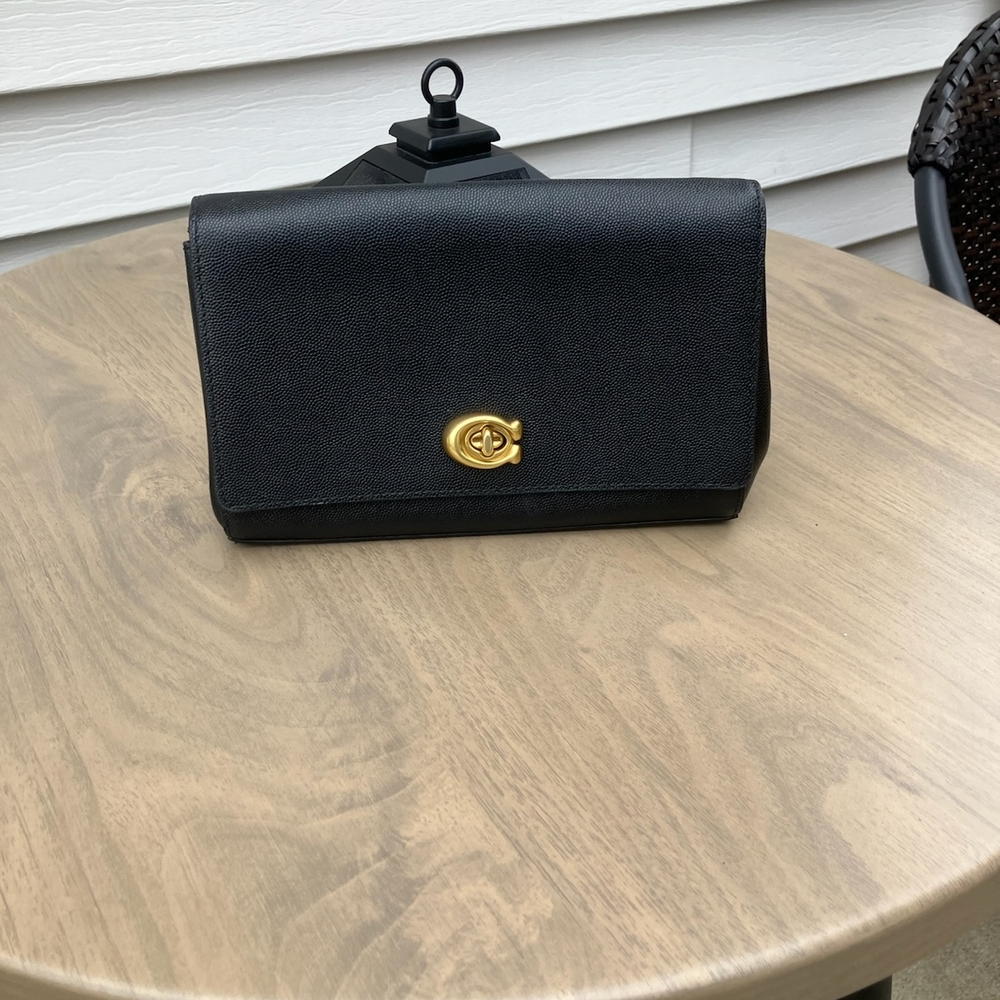 Coach Black Clutch with Gold Accent